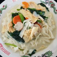 Soy Milk Ban Mian Soup at 729 Vegan in North Singapore