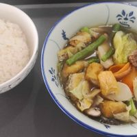 Herbal soup with rice at 729 Vegan in North Singapore