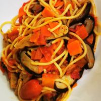 Spaghetti at 729 Vegan in North Singapore