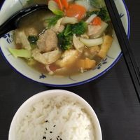 Herbal soup with rice at 729 Vegan in North Singapore