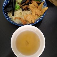 Mushroom dry noodles at 729 Vegan in North Singapore