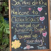 Sign outside at Chikalicious in Koh Phangan