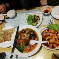 HUGE PORTIONS! Stuffed pancake, mock pork noodle, Sichuan style tofu at Jing Lian Zhai - Hepingli in Beijing