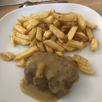 Steak de seitan sauce au poivre at M.Y.Table-Restaurant in Augan