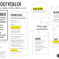 gele gerechten op deze lunchkaart waren vandaag vegan te maken at Het Kantongerecht in Boxmeer