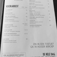 Dinner menu at Het Kantongerecht in Boxmeer