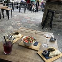 Panzanella and vegan wraps  at Casper Bar in Budva