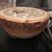 Creamy mushroom soup!I loved the way it was served! at Ubuntu Eat in Kolkata