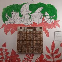 The fascinating wall art! at Ubuntu Eat in Kolkata