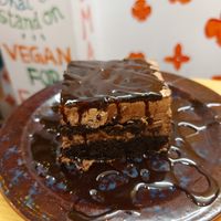 Vegan chocolate pastry at Ubuntu Eat in Kolkata