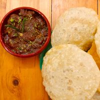 Luchi and vegan kosha mangsho at Ubuntu Eat in Kolkata