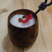 Plant-based milk and rice desert locally called Payash  at Ubuntu Eat in Kolkata