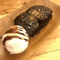 Super brownie and amazing ice cream! at Ubuntu Eat in Kolkata
