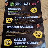 menu at Biona & Beyond - Food Truck in Sarajevo