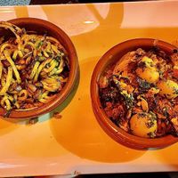 Tapas made vegan. (zucchini noodles).  at Bodega Biarritz 1881 in Barcelona