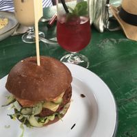 Vegan burger  at The Bookshop in Hereford