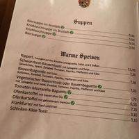 Speisekarte at Hofbrauerei Moarpeter in Vockenberg