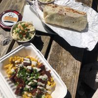 Ribz and Mac & Cheeze, potato salad, Buffalo Wrap  at Lively Up Yourself - Food Truck in Bend