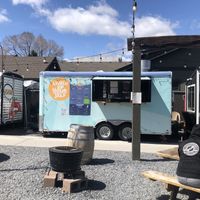 Pretty color on the food wagon. Super sweet people inside.  at Lively Up Yourself - Food Truck in Bend