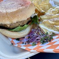 Crab Cake sandwich   at Lively Up Yourself - Food Truck in Bend