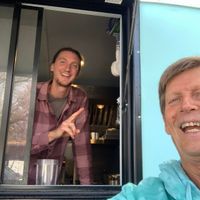 Elliot and Don (2Vegans2Wheels) at Lively Up Yourself - Food Truck in Bend