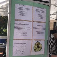 Menu at Cornell’s farmers market  at Tibetan Momo Bar in Ithaca