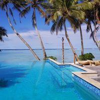 View of the pool at The Little Polynesian in Rarotonga