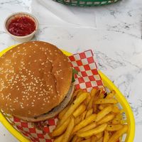Spicy burger (top) and Beyond BBQ (bottom). Fries were delicious too! at 2VB  in Perpignan