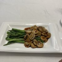espargus + mushrooms   at Gongdelin Vegetarian Restaurant in Beijing