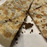 Mock meat stuffed bread  at Gongdelin Vegetarian Restaurant in Beijing