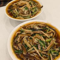 Mushroom noodles at Gongdelin Vegetarian Restaurant in Beijing