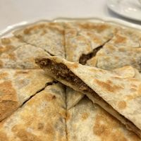 Meat pie on the inside   at Gongdelin Vegetarian Restaurant in Beijing