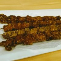 Mock meat sticks made from mushrooms - delicious at Gongdelin Vegetarian Restaurant in Beijing