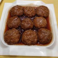 "Meat" ball dish at Gongdelin at Gongdelin Vegetarian Restaurant in Beijing
