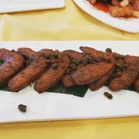 Spicy “chicken” wings  at Gongdelin Vegetarian Restaurant in Beijing