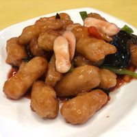 Sweet and sour chicken at Gongdelin Vegetarian Restaurant in Beijing
