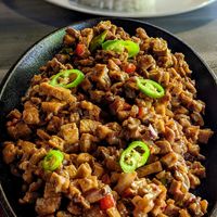 Mushroom and Tofu Sisig at The Cavern in El Nido