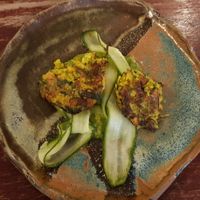 Zucchini fritters at Tendril in London