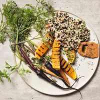 Chargrilled squash .heritage carrots . quinoa . wild rice . bulgur wheat  at Tendril in London