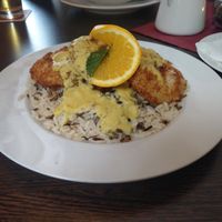 Curry mit gebackener Ananas und Salat at Restaurant Am Stadtpark in Bad Schandau