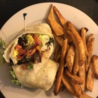 Vegan Fried Chicken Wrap  at Front Street Brewery in Wilmington