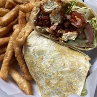 Vegan Chick’n wrap   at Front Street Brewery in Wilmington
