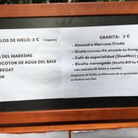 Menu at Parallelo in Barcelona