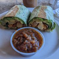 Vegan burrito. They were out of impossible meat but still good! at Cavalier in San Simeon