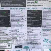 Menu at Beach House in Sitges