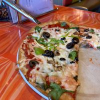 Veg Out Pizza with follow your heart cheese   at Mellow Mushroom in Branson