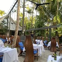 Outdoor seating by day at Nautilus in Port Douglas