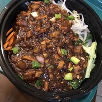 N8 konjac noodle 涼粉 with soy bean paste with bean sprouts   at Tofubox in Brooklyn