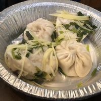 D4 soup dumpling 小籠包 with cilantro and ginger   at Tofubox in Brooklyn