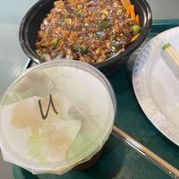 N8 Konjac noodle with soy paste and bean sprout & Unsweetened ice tea   at Tofubox in Brooklyn